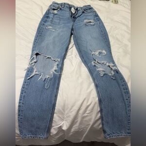 American Eagle Outfitters Light Blue Distressed Boyfriend Jeans
